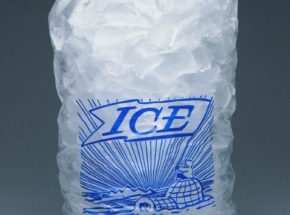 Poly drawstring plastic bag for ice